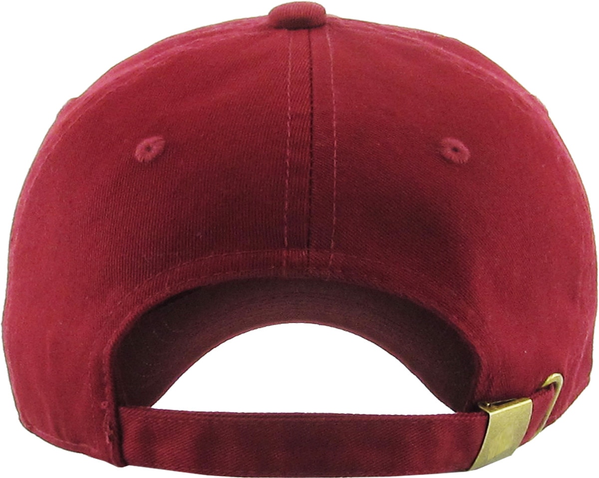 Burgundy Low Profile Baseball Caps Back View